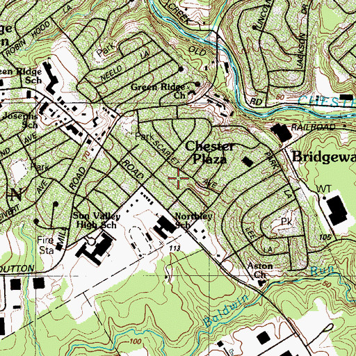Topographic Map of Chester Plaza, PA