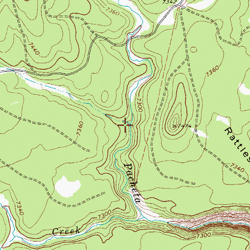 Topographic Map of Spud Creek, AZ