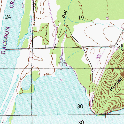 Topographic Map of Deal Creek, AL