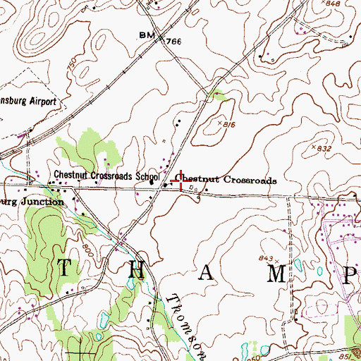 Topographic Map of Chestnut Crossroads School, PA