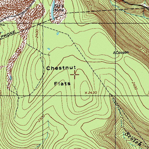 Topographic Map of Chestnut Flats, PA