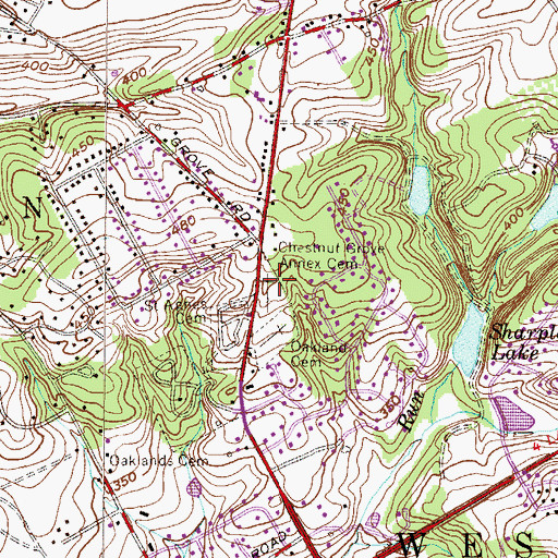 Topographic Map of Chestnut Grove Annex Cemetery, PA