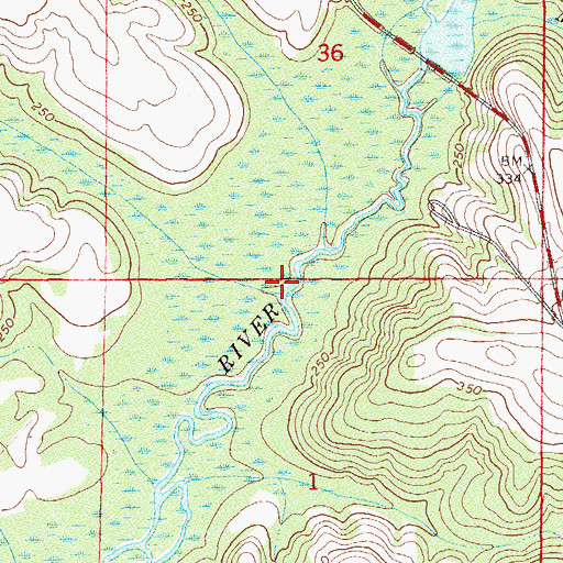 Topographic Map of Deal Creek, AL