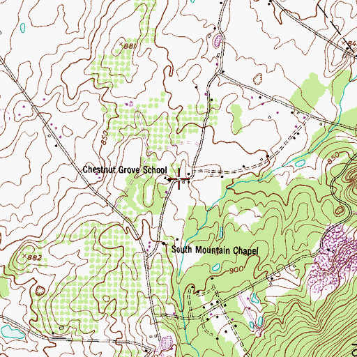 Topographic Map of Chestnut Grove School, PA