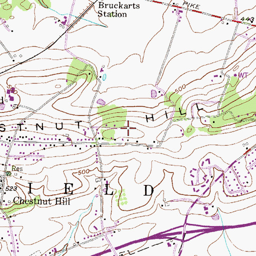 Topographic Map of Chestnut Hill, PA