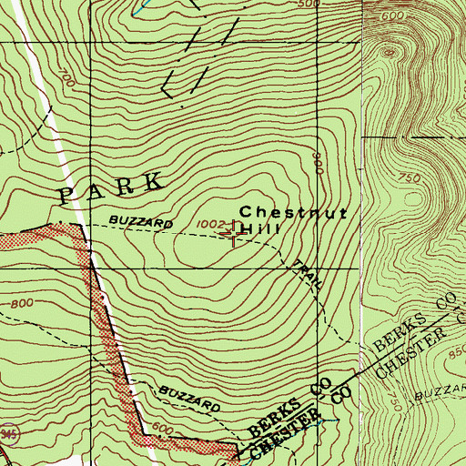 Topographic Map of Chestnut Hill, PA