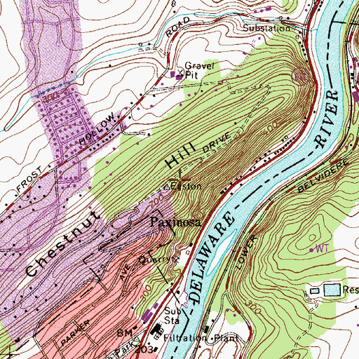 Topographic Map of Chestnut Hill, PA