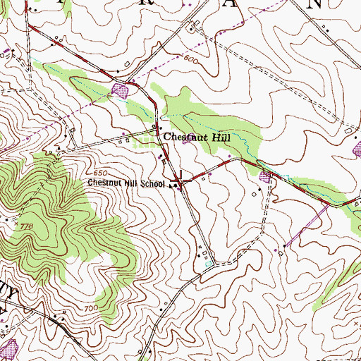 Topographic Map of Chestnut Hill School, PA