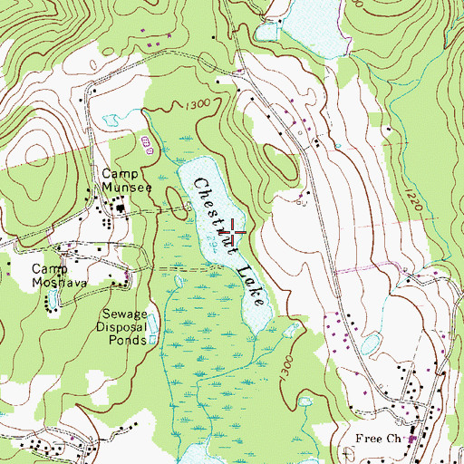 Topographic Map of Chestnut Lake, PA