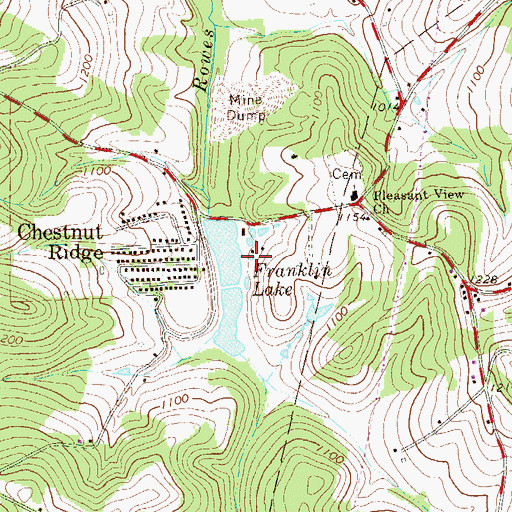 Topographic Map of Chestnut Ridge, PA