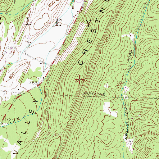 Topographic Map of Chestnut Ridge, PA
