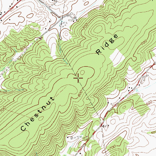 Topographic Map of Chestnut Ridge, PA