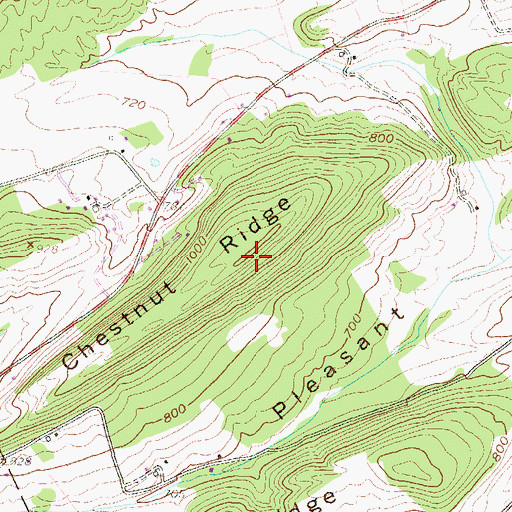 Topographic Map of Chestnut Ridge, PA