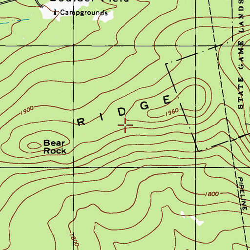Topographic Map of Chestnut Ridge, PA