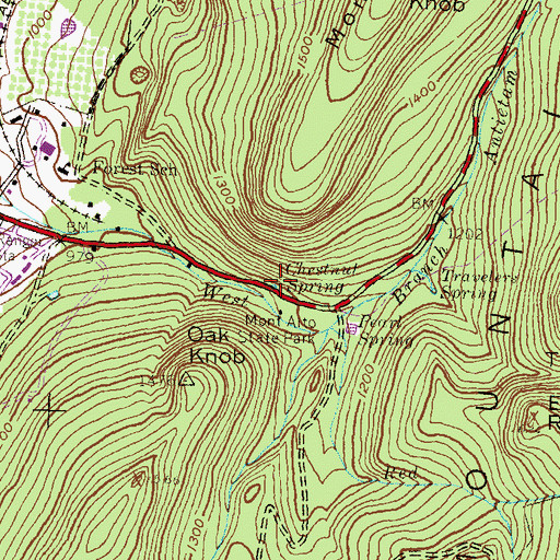 Topographic Map of Chestnut Spring, PA