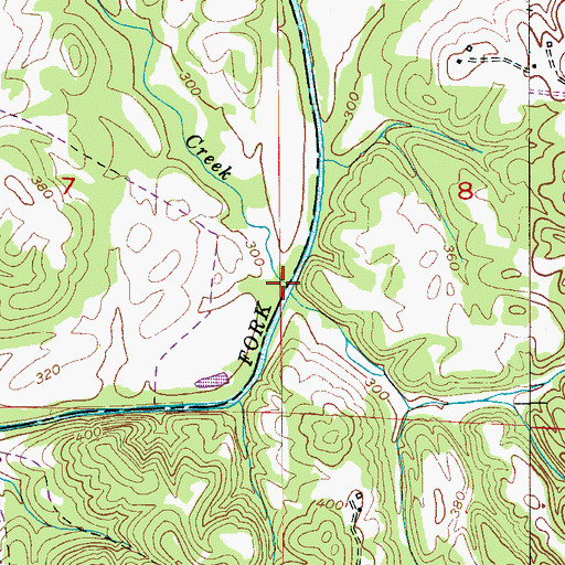 Topographic Map of Dean Creek, AL