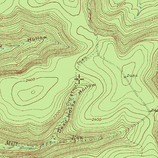 Topographic Map of Chestnut Trail, PA