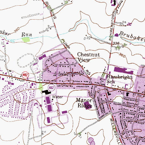 Topographic Map of Chestnut View, PA