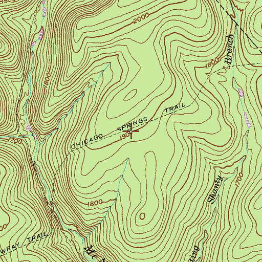 Topographic Map of Chicago Springs Trail, PA