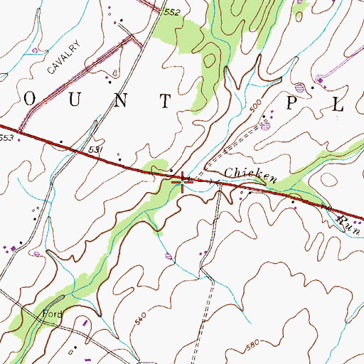 Topographic Map of Chicken Run, PA