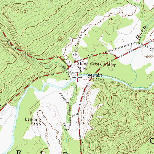 Topographic Map of Chilcoat Run, PA