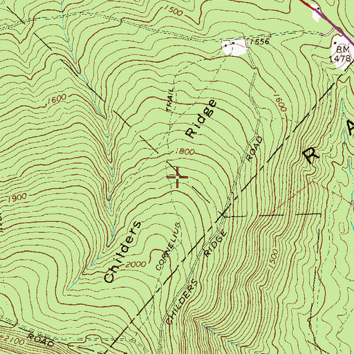 Topographic Map of Childers Ridge, PA