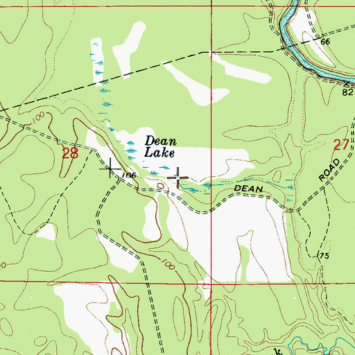 Topographic Map of Dean Lake, AL