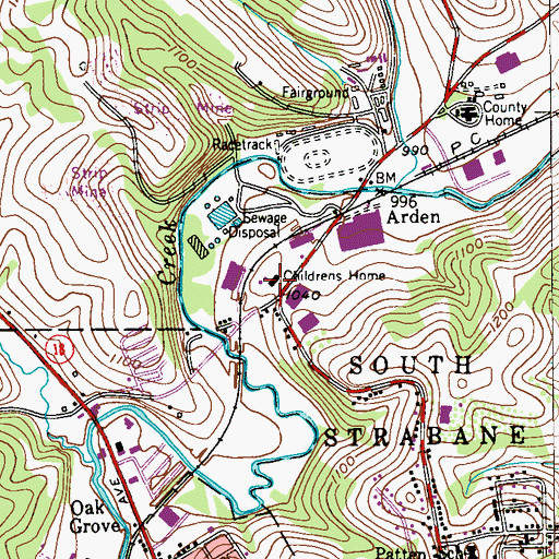 Topographic Map of Childrens Home, PA