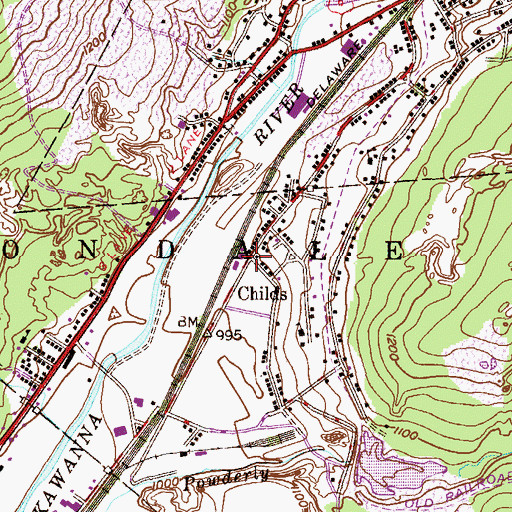Topographic Map of Childs, PA