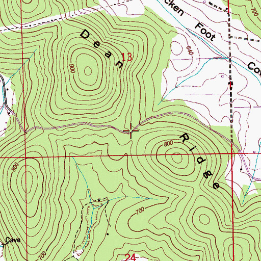 Topographic Map of Dean Ridge, AL