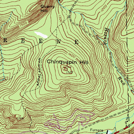 Topographic Map of Chinquapin Hill, PA