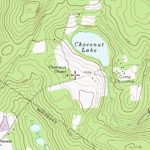 Topographic Map of Choconut Chapel, PA