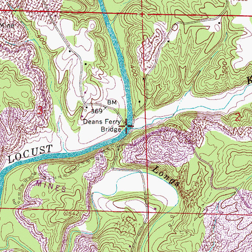 Topographic Map of Deans Ferry Bridge, AL