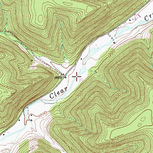 Topographic Map of Chop Run, PA