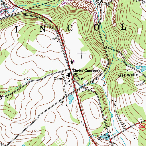 Topographic Map of Christ Casebeer Church, PA