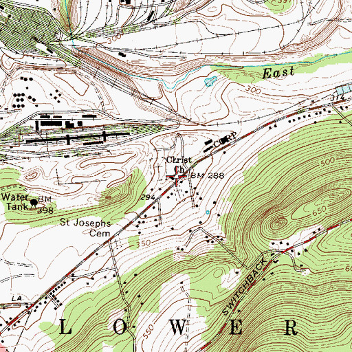 Topographic Map of Christ Church, PA