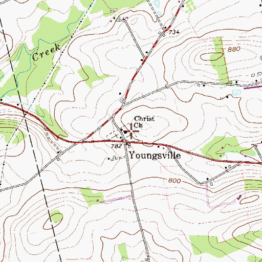 Topographic Map of Christ Church, PA