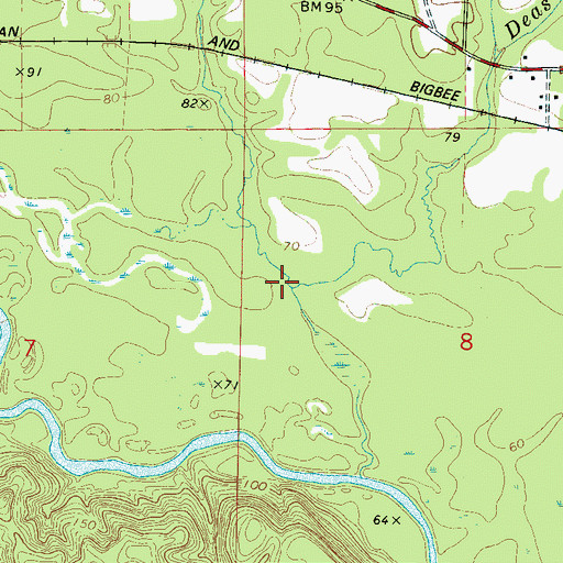 Topographic Map of Deas Branch, AL