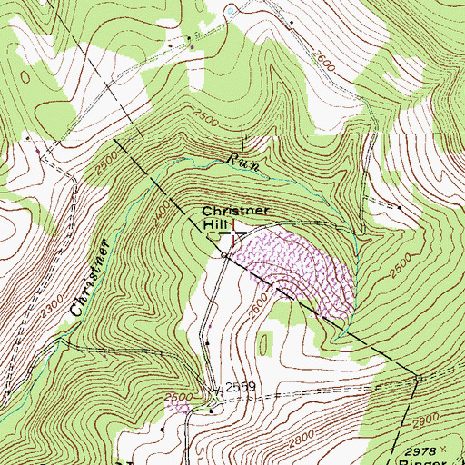 Topographic Map of Christner Hill, PA