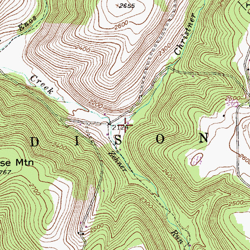 Topographic Map of Christner Run, PA