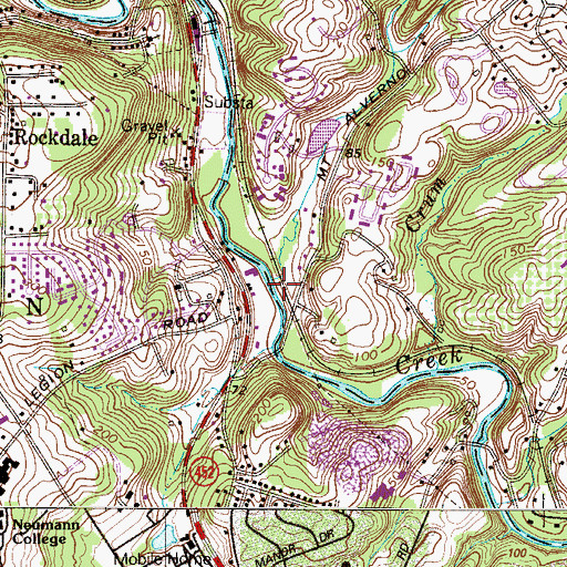 Topographic Map of Chrome Run, PA