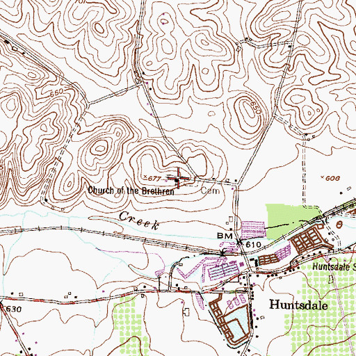 Topographic Map of Church of the Brethren, PA