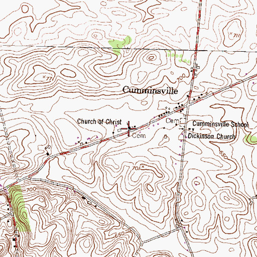 Topographic Map of Church of Christ, PA