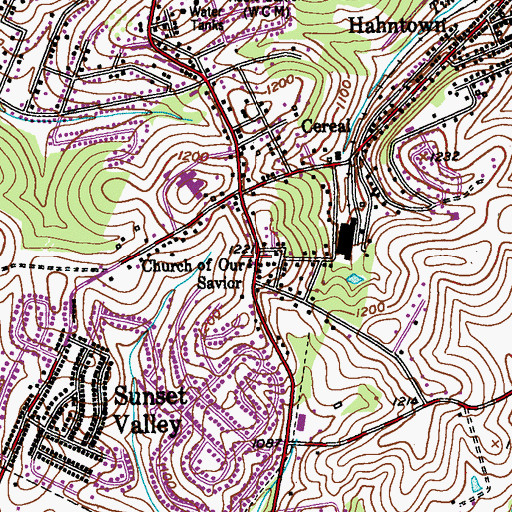 Topographic Map of Church of Our Savior, PA
