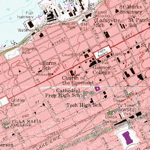 Topographic Map of Church of the Covenant, PA