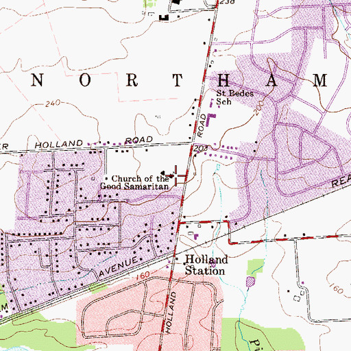 Topographic Map of Church of the Good Samaritan, PA