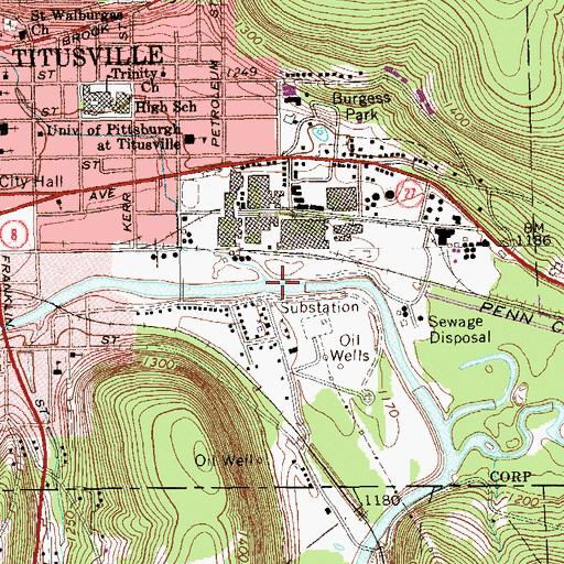 Topographic Map of Church Run, PA