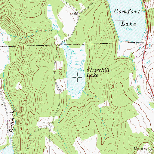 Topographic Map of Churchill Lake, PA