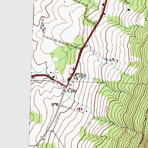 Topographic Map of Cito, PA