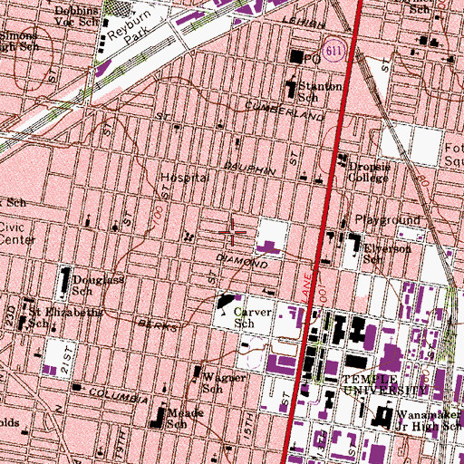 Topographic Map of Claghorn School, PA